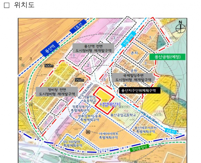▲서울 용산철도병원 부지 특별계획구역 위치도. (자료제공=서울시)