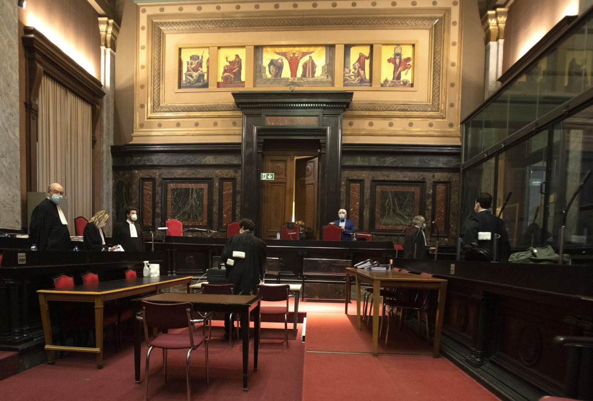 ▲벨기에 브뤼셀의 한 법원에서 26일(현지시간) 유럽연합(EU) 집행위원회가 영국 제약사 아스트라제네카를 상대로 제기한 소송 심리가 열리고 있다. 브뤼셀/AP뉴시스