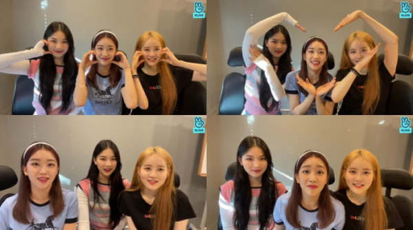 ▲스테이씨(사진 = 네이버 V LIVE '성인즈 첫 브이앱' 방송 캡처)