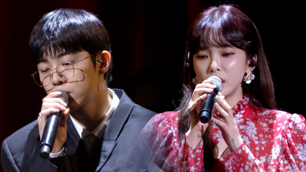 ▲'불후의 명곡' 기리보이&헤이즈(사진제공=KBS2)