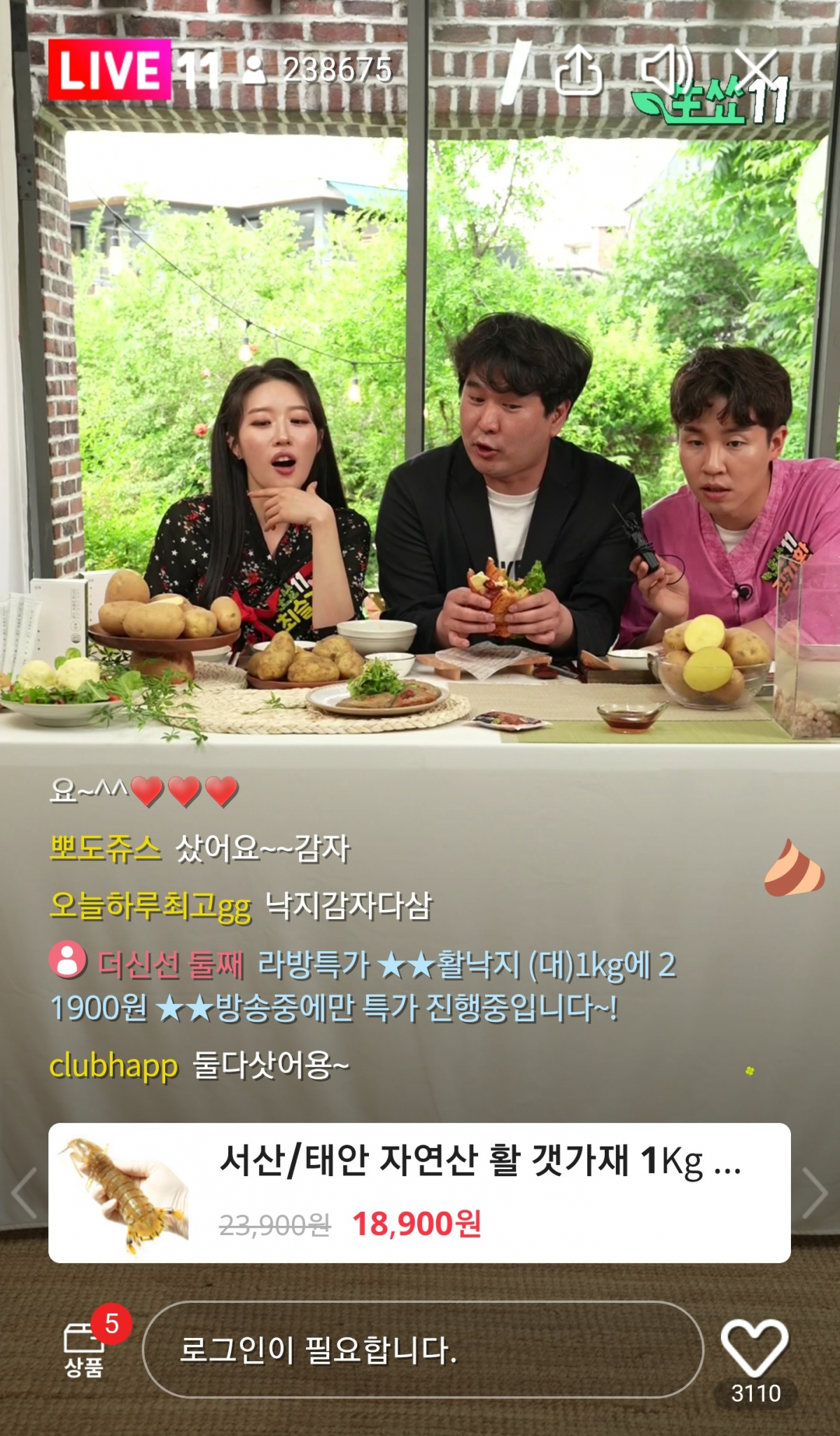 ▲한국농수산식품유통공사(aT)의 라이브커머스 방송. (자료제공=한국농수산시기품유통공사)