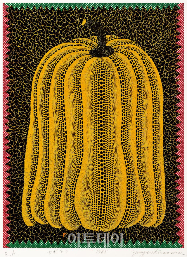 ▲핀크가 유명 미술품 공동구매 서비스 ‘아트 투자’에서 ‘쿠사마 야요이’의 ‘호박’을 독점 공개했다.  (제공=아트투게더)