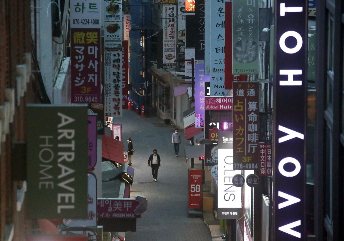 ▲한산한 서울 중구 명동거리. (뉴시스)