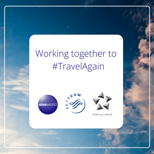 ▲항공사 동맹체 3사 로고. 항공사 동맹체 스타얼라이언스와 원월드, 스카이팀이 G7 정상회의에서 안전한 국경 개방을 위해 '공통의 여행·보건 기준' 관련 논의를 다뤄 줄 것을 요청했다. (사진제공=아시아나항공)