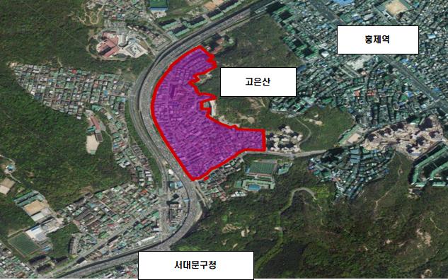 ▲서울 서대문구 홍제동 저층주거지 위치도 (자료제공=국토교통부)