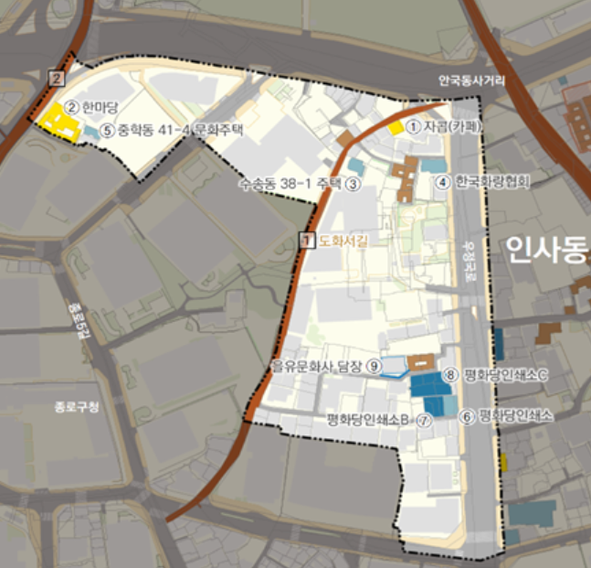 ▲서울 종로구 조계사 주변 건축자산진흥구역 위치도. (자료 제공=서울시)