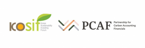 ▲(좌)한국사회책임투자포럼 CI (우)PCAF(Partnership for Carbon Accounting) CI.  (각 단체 홈페이지)