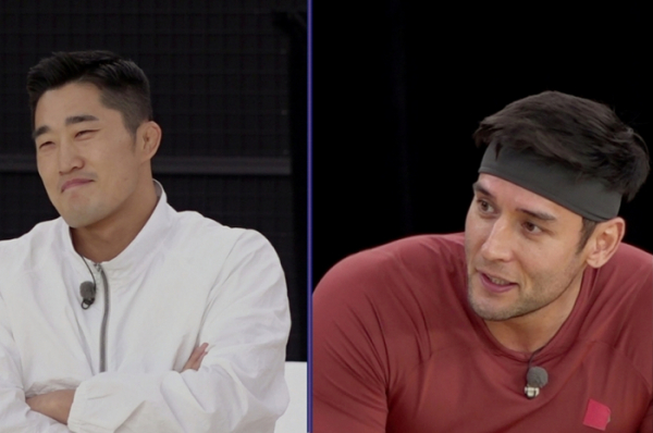 ▲'뭉쳐야 쏜다' 김동현, 줄리엔 강(사진제공=JTBC)