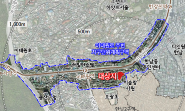 ▲서울 용산구 한남동 732-20일대 위치도.  (자료제공=서울시 )