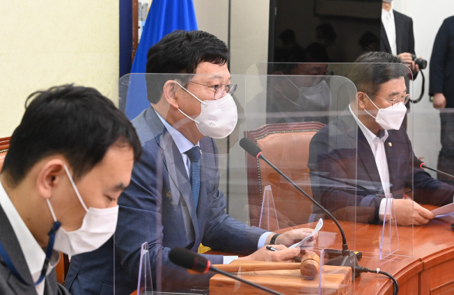 ▲더불어민주당 송영길 대표가 5일 오전 국회에서 열린 최고위원회의에서 발언하고 있다. (연합뉴스)