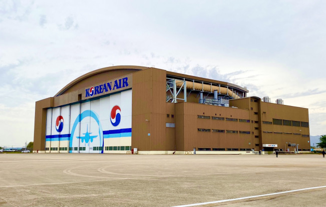 ▲대한항공 김해중정비공장 페인트 전용 격납고 (사진제공=대한항공)