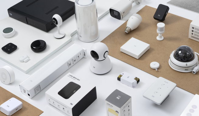 ▲고퀄이 런칭한 홈 IOT 브랜드 헤이홈의 상품군들