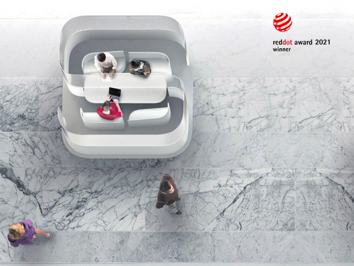 ▲롯데케미칼의 항균 소재를 적용한 위생 미팅 공간 모습. (사진제공=롯데케미칼)