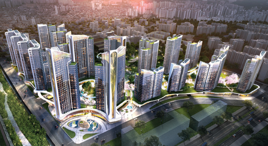 ▲롯데건설이 제안한 북가좌6구역 재건축 사업 조감도.  (자료제공=롯데건설)