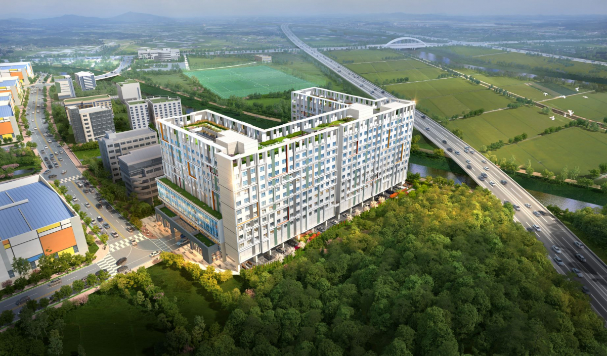 ▲‘브라운스톤 갤럭시’ 오피스텔 조감도. (자료제공=이수건설)