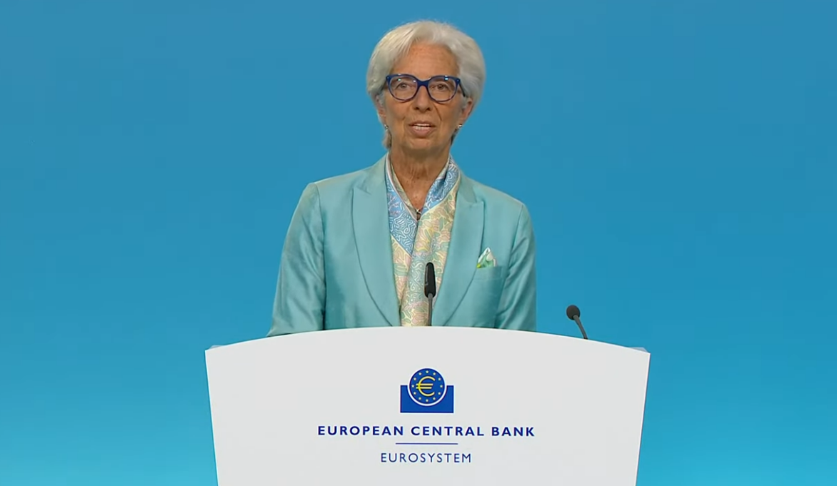 ▲22일(현지시간) 크리스틴 라가르드 유럽중앙은행(ECB) 총재는 기준금리 동결을 발표했다. (사진=유럽중앙은행 홈페이지)
