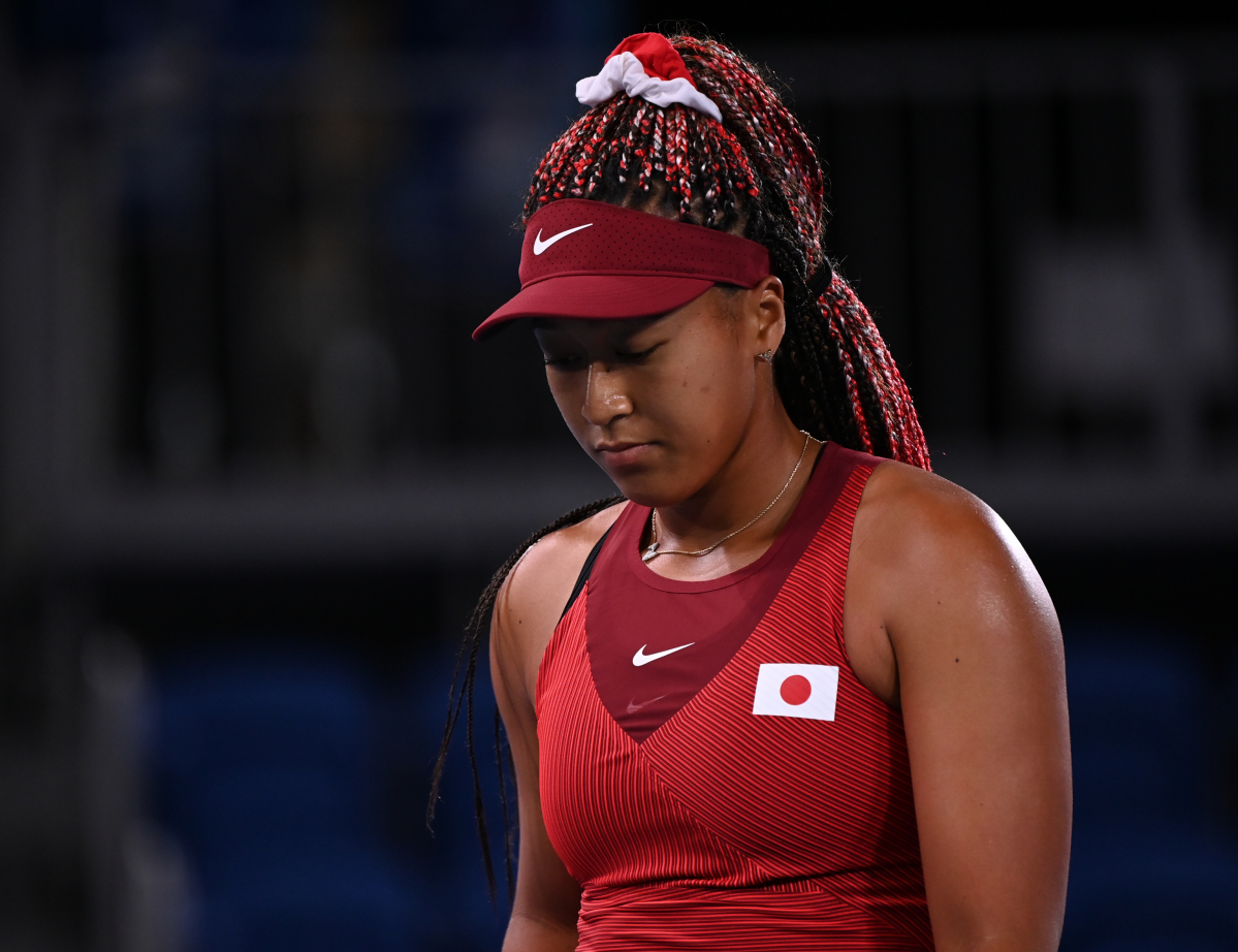 ▲도쿄올림픽 여자 테니스 유력한 금메달 후보로 꼽힌 오사카 나오미가 27일 도쿄 아리아케 테니스 파크에서 열린 단식 3회전에서 패배해 8강 진출에 실패했다. (신화/뉴시스)