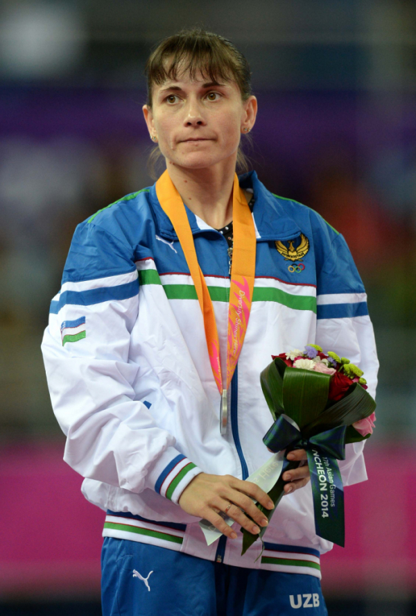 ▲2014년 인천아시안게임 여자 도마 경기에서 은메달을 차지했던 옥사나 추소비티나 (뉴시스)