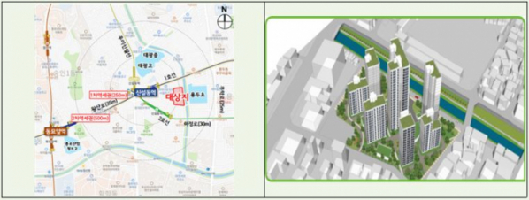 ▲'신설1구역' 위치도와 조감도 (자료제공=한국토지주택공사(LH))