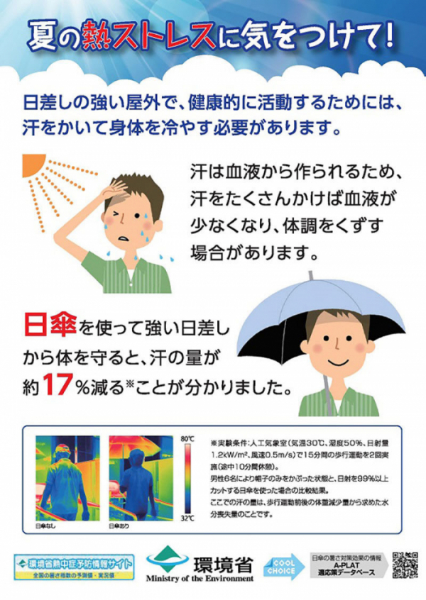 ▲일본의 '남성 양산 쓰기' 운동 포스터 (일본 환경성)