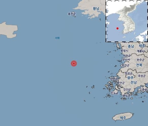 ▲21일 오전 9시 40분께 전북 군산시 어청도 서남서쪽 123㎞ 해역에서 규모 4.0의 지진이 발생했다 (기상청)