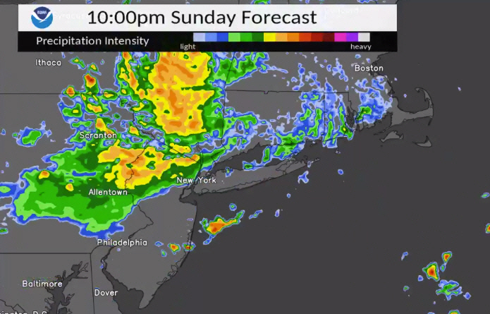 ▲뉴욕 기상예보 화면. 출처 뉴욕기상청