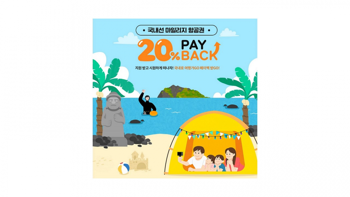 ▲아시아나항공 국내선 마일리지 항공권 20% 페이백 프로모션 (사진제공=아시아나항공)