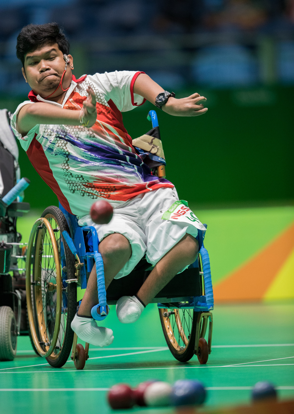 ▲보치아는 표적구에 공을 가장 가까이 던진 선수가 승리한다. (뉴시스)