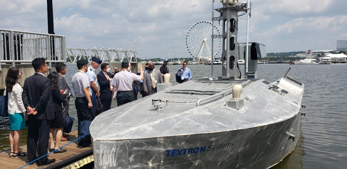 ▲미국 메릴랜드에서 열린 ‘해양항공우주 전시회(Sea-Air-Space Exposition 2021)’ 모습 (사진제공=LIG넥스원)