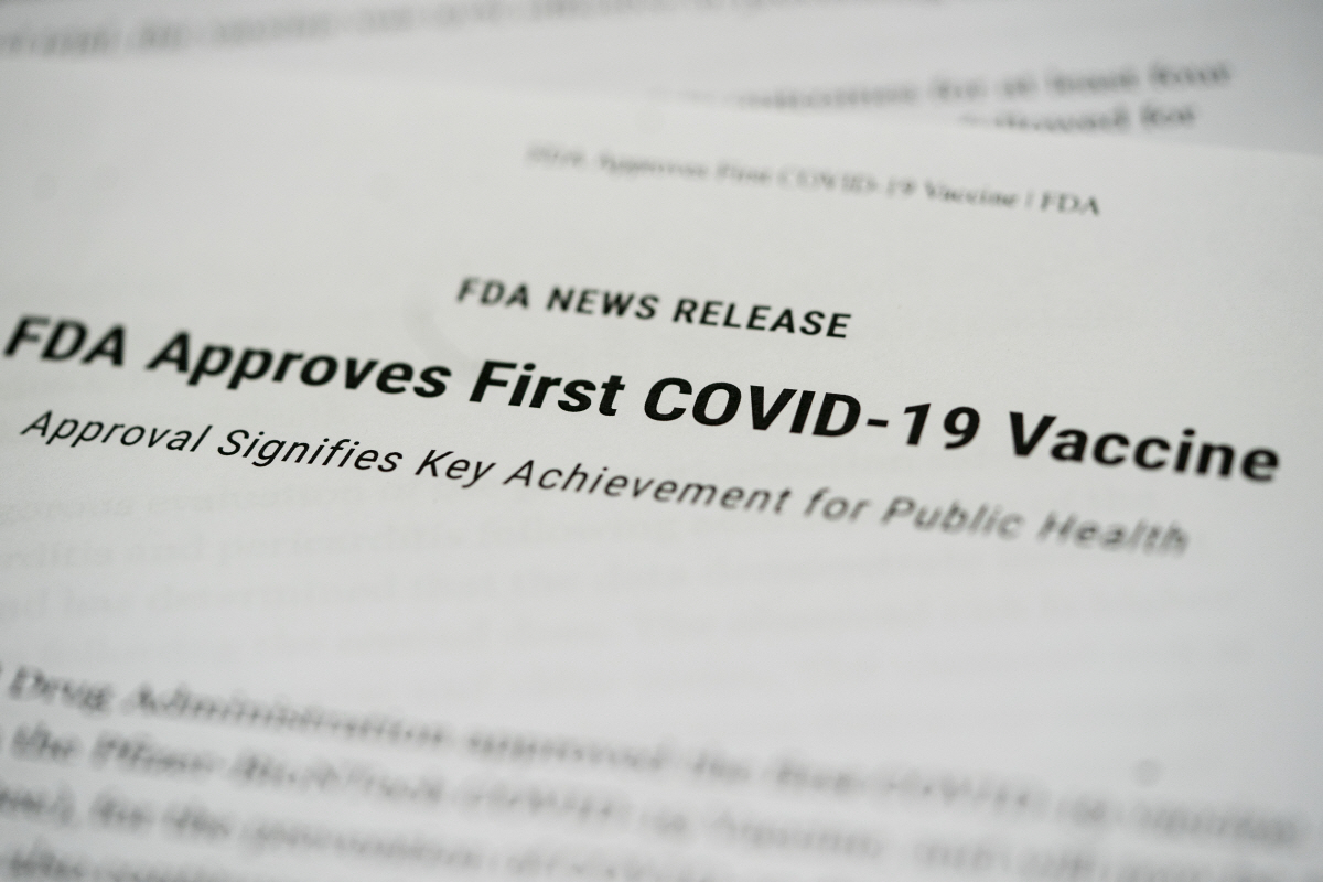 ▲미국 식품의약국(FDA)이 23일(현지시간) 화이자의 신종 코로나바이러스 감염증(코로나19) 백신을 정식 승인한 내용이 담긴 보도자료. 출처 FDA