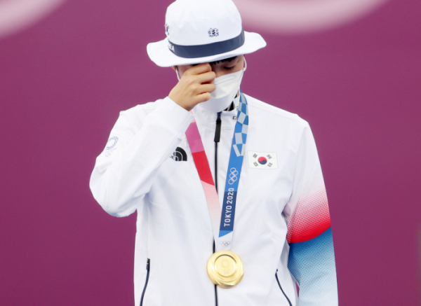 ▲2020 도쿄올림픽 양궁 종목에 출전한 안산(광주여대·20) (연합뉴스)