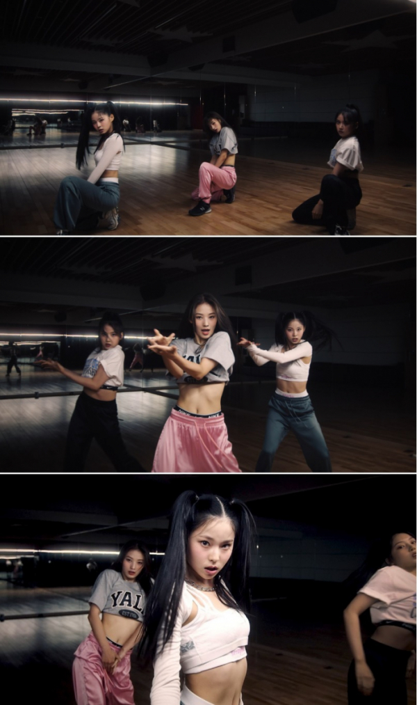 ▲JYP 2022 신인 걸그룹 멤버 지니, 지우, 규진(사진제공=JYP엔터테인먼트)