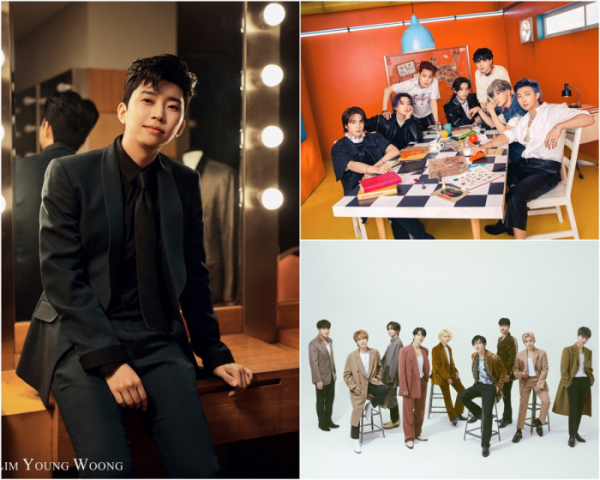 ▲임영웅, 방탄소년단,슈퍼주니어(사진제공=각 소속사)