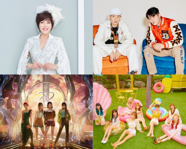 ▲에스파·다듀·김연자·위키미키(사진제공=각 소속사)