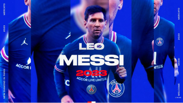 ▲리오넬 메시는 파리 생제르맹과 2023년까지 계약 맺었다. (파리 생제르맹 유튜브(PSG - Paris Saint-Germain) 캡처)