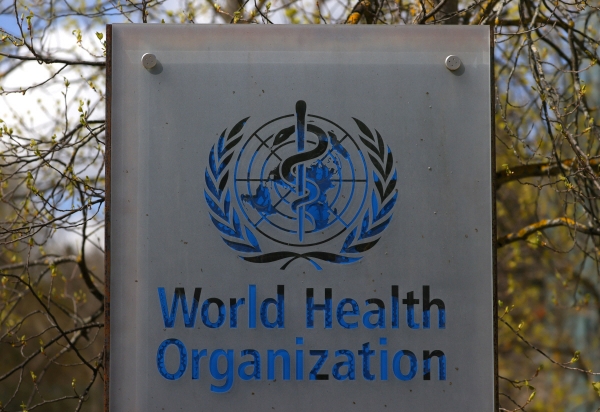 ▲스위스 제네바 세계보건기구(WHO) 건물 밖에 로고가 그러져 있다. 제네바/로이터연합뉴스
