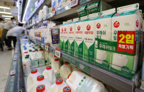 ▲서울 시내 한 대형마트에 진열된 우유 제품 (연합뉴스)
