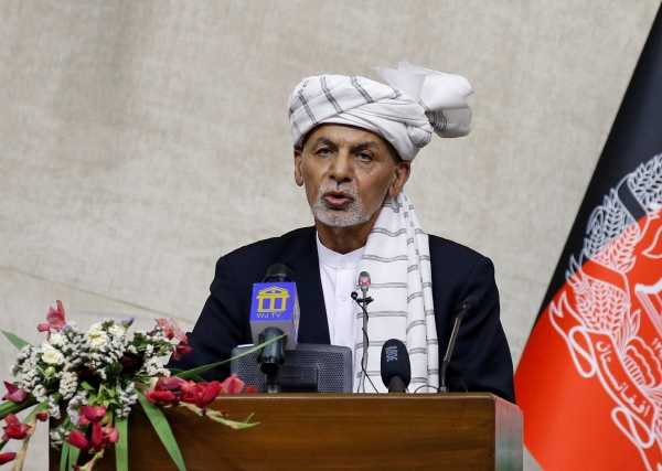 ▲아슈라프 가니 아프간 대통령이 지난 2일 수도 카불의 의회에 출석해 연설하고 있다. 카불/로이터연합뉴스 