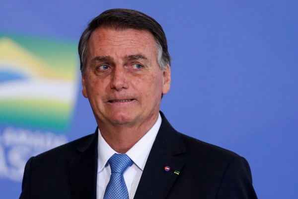 ▲자이르 보우소나루 브라질 대통령이 12일 브라질리아에서 열린 행사에 참석하고 있다. 브라질리아/로이터연합뉴스
