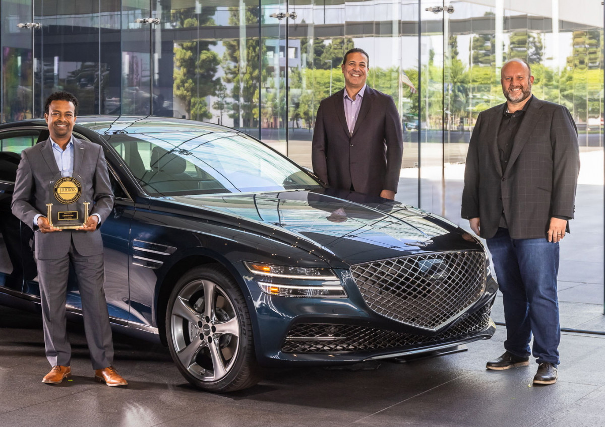 ▲제네시스 G80은 이번 J.D.파워 차급별 평가에서 G80가 ‘어퍼 미드 프리미엄(Upper Midsize Premium)’ 차급 1위로 선정됐다.   (사진제공=제네시스)