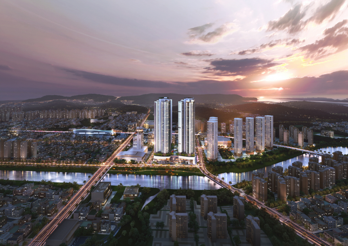 ▲‘춘천 센트럴타워 푸르지오 프리미엄몰’ 조감도. (자료제공=대우건설)