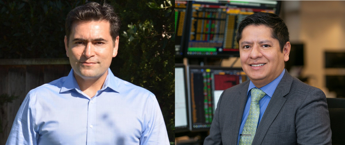 ▲굴 막수드 사빗(왼쪽) 전 아프간 재무차관, 에드워드 모야 오안다증권 애널리스트. 출처 페이스북/오안다 웹사이트
