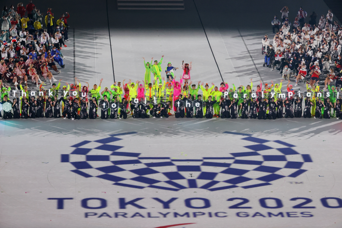 ▲5일 오후 일본 도쿄 신주쿠의 국립경기장(올림픽 스타디움)에서 열린 2020 도쿄 패럴림픽 폐막식에서 식전 공연이 펼쳐지고 있다. (연합뉴스)
