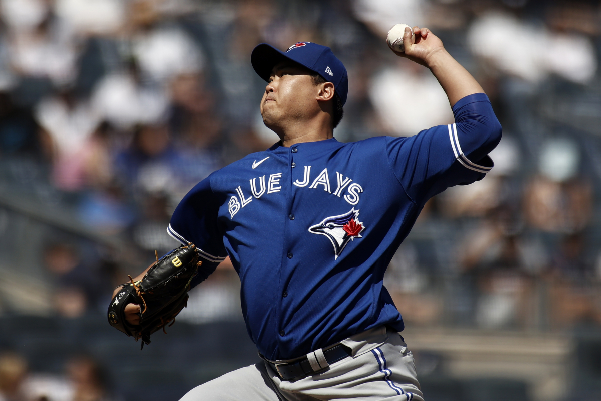 ▲7일(현지시간) 뉴욕 양키스전에 선발 등판해 공을 던지는 류현진 (연합뉴스)