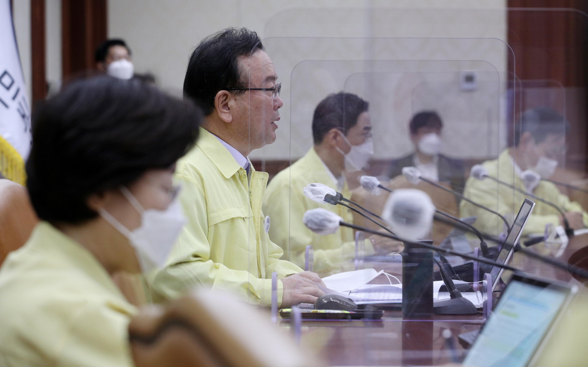 ▲코로나19 중앙재난안전대책본부(중대본) 회의에서 발언하는 김부겸 국무총리. (뉴시스)