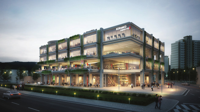 ▲코람코에너지리츠 모빌리티-리테일 복합센터 개발 예상도(자료제공=코람코자산신탁)