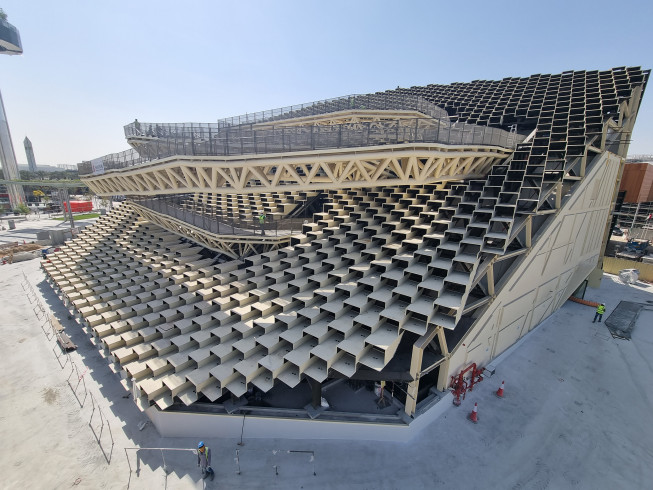 ▲쌍용건설이 건설한 두바이 엑스포 한국관 전경. (사진제공=쌍용건설)