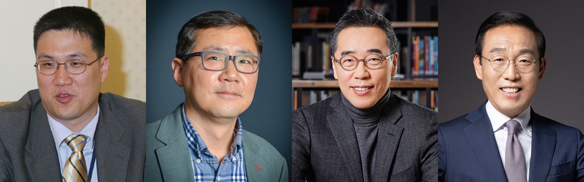 ▲삼성전자는 함돈희 삼성전자 종합기술원 펠로우 겸 하버드대 교수, 박홍근 하버드대 교수, 황성우 삼성SDS사장, 김기남 삼성전자 부회장이 집필한 이 논문은 영국 현지시간 23일 세계적인 학술지 ‘네이처 일렉트로닉스’에 게재됐다고 26일 밝혔다. 왼쪽부터 함돈희 펠로우, 박홍근 교수, 황성우 사장, 김기남 부회장.  (사진제공=삼성전자)