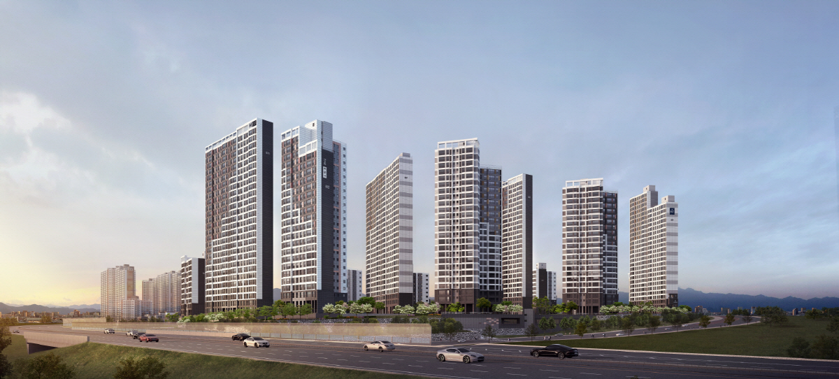 ▲동문건설 ‘평택 지제역 동문 디 이스트’ 아파트 투시도. (자료제공=동문건설)