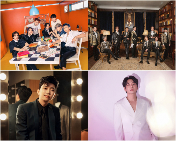 ▲방탄소년단·슈퍼주니어·임영웅·황치열(사진제공=각 소속사)